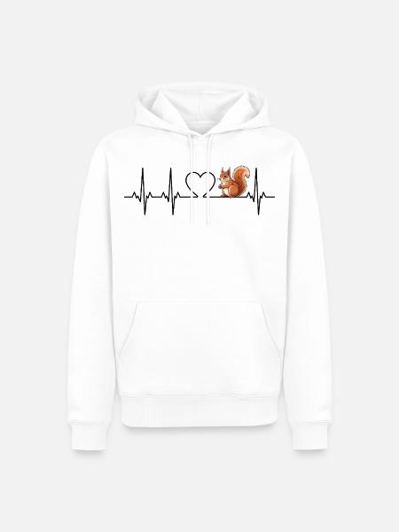 Herzschlag Eichhörnchens - Männer Premium Bio Hoodie - Weiß