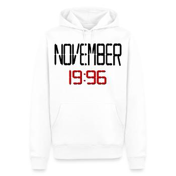 30. Geburtstag, November 1996 - Männer Premium Bio Hoodie - Weiß - Vorne - Nico (187cm)