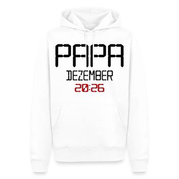 Geburt Baby Papa, Dezember 2026 - Männer Premium Bio Hoodie - Weiß - Vorne - Nico (187cm)