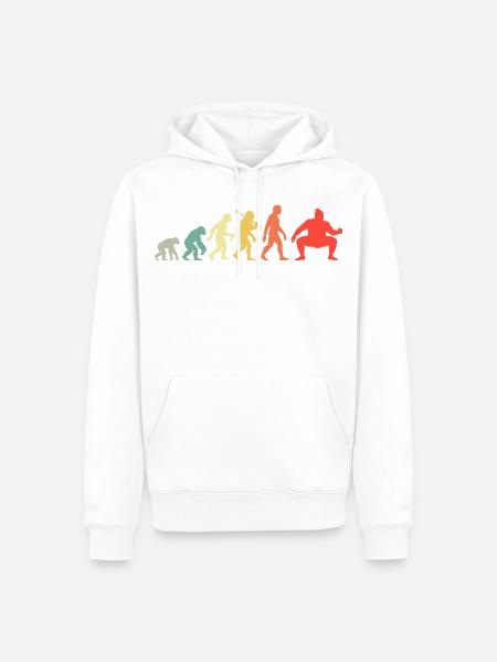 Sumo-Ringer Evolution Fan Japanische Kampfkunst - Männer Premium Bio Hoodie - Weiß