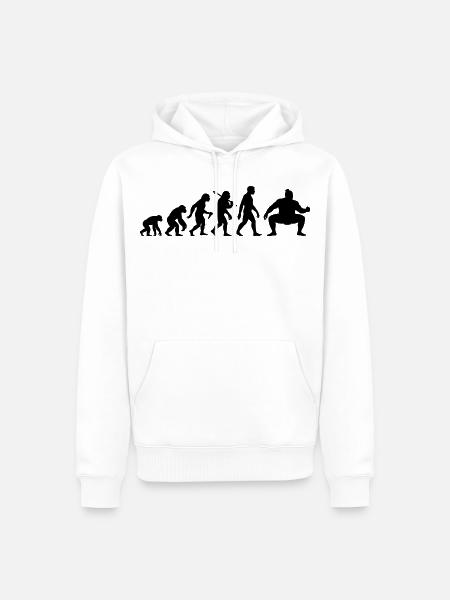 Sumo-Ringer Evolution Fan Japanischer Kampfkunst - Männer Premium Bio Hoodie - Weiß