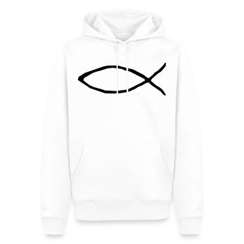 Christian poisson - Sweat à capuche Premium bio Homme - blanc - Devant - Nico (187cm)