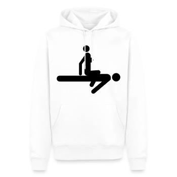 Position de sexe - Sweat à capuche Premium bio Homme - blanc - Devant - Nico (187cm)