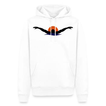 Schwimmen - Männer Premium Bio Hoodie - Weiß - Vorne - Nico (187cm)