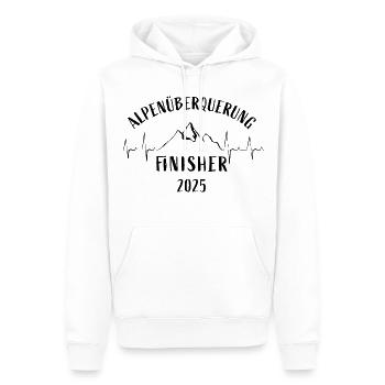 Alpenüberquerung Finisher 2025 - Geschenk Transalp - Männer Premium Bio Hoodie - Weiß - Vorne - Nico (187cm)