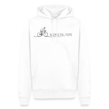 Aldrig Till Fots Bicycle Saying Cycling - Men’s Premium Organic Hoodie - white - Front - Nico (187cm)