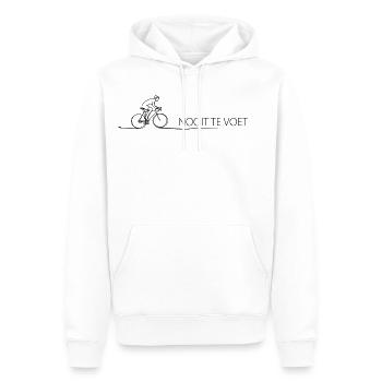 Nooit Te Voet Bicycle Saying Cycling - Men’s Premium Organic Hoodie - white - Front - Nico (187cm)