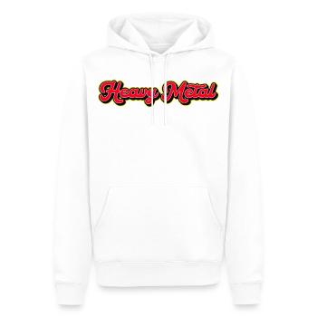 Retro Heavy Metal Typografie - Männer Premium Bio Hoodie - Weiß - Vorne - Nico (187cm)