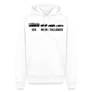 Busfahrer Linienbus Meine Follower Bus - Männer Premium Bio Hoodie - Weiß - Vorne - Nico (187cm)
