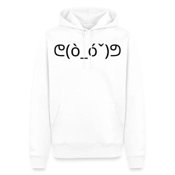 Émote Muscle ᕦ(ò_ó ˇ)ᕤ Kaomoji Fort - Sweat à capuche Premium bio Homme - blanc - Devant - Nico (187cm)