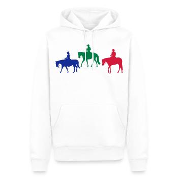 Westernreiter - Männer Premium Bio Hoodie - Weiß - Vorne - Nico (187cm)