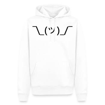 Shruggie ¯\_(ツ)_/¯ Schulterzucken Emoticon - Männer Premium Bio Hoodie - Weiß - Vorne - Nico (187cm)