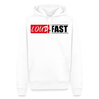 loud and presque tuner tuning visseuse chemise autocollant - Sweat à capuche Premium bio Homme - blanc - Devant - Nico (187cm)