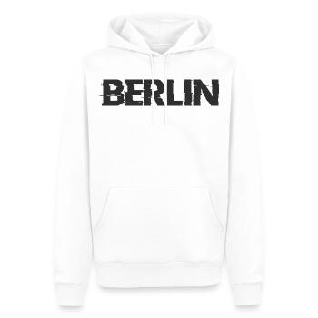 Berlin Schriftzug - Männer Premium Bio Hoodie - Weiß - Vorne - Nico (187cm)
