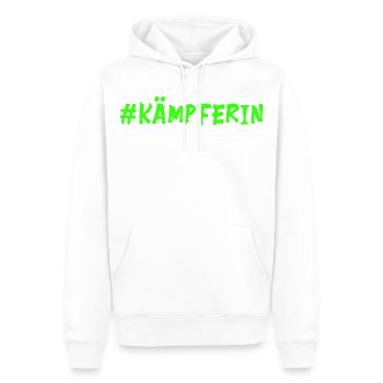 Chasseur - Porte-bonheur - vert fluo - Sweat à capuche Premium bio Homme - blanc - Devant - Nico (187cm)