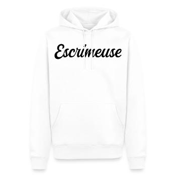 Escrimeuse  - Sweat à capuche Premium bio Homme - blanc - Devant - Nico (187cm)