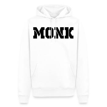 MONK black - Männer Premium Bio Hoodie - Weiß - Vorne - Nico (187cm)