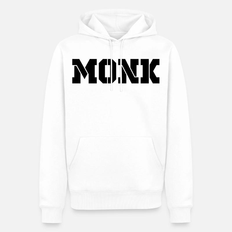MONK black - Männer Premium Bio Hoodie - Weiß