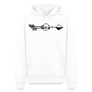 Seltsamer schwarzer Pfeil - Männer Premium Bio Hoodie - Weiß - Vorne - Nico (187cm)