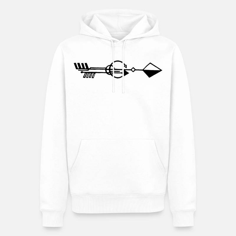 Flèche noire étrange - Sweat à capuche Premium bio Homme - blanc