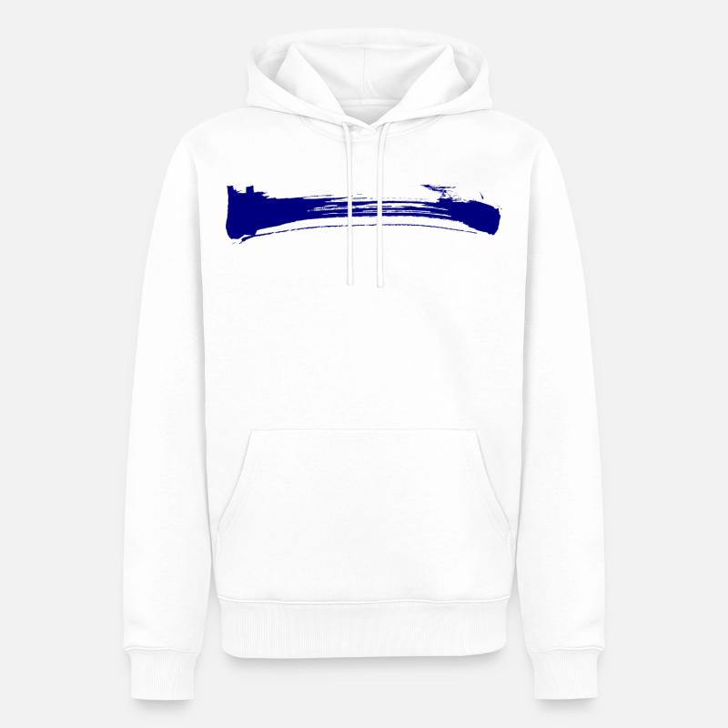 Rayures - Coup de pinceau - Sweat à capuche Premium bio Homme - blanc