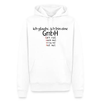 ich glaube bin eine GmhH - Männer Premium Bio Hoodie - Weiß - Vorne - Nico (187cm)