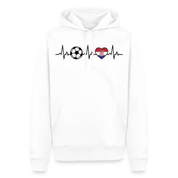 Kroatien Fußball Herzschlag Kroatien - Männer Premium Bio Hoodie - Weiß - Vorne - Nico (187cm)