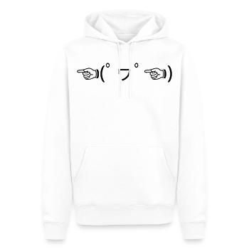Praise Emote ☜(ﾟヮﾟ☜) zeigendes Kaomoji - Männer Premium Bio Hoodie - Weiß - Vorne - Nico (187cm)