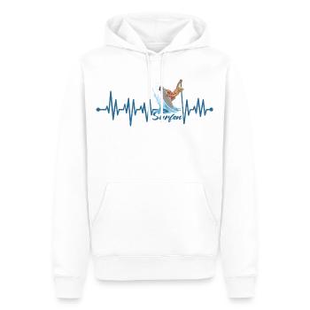 Surfer sur le rythme cardiaque - Sweat à capuche Premium bio Homme - blanc - Devant - Nico (187cm)