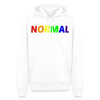 NORMAL - Men’s Premium Organic Hoodie - white - Front - Nico (187cm)