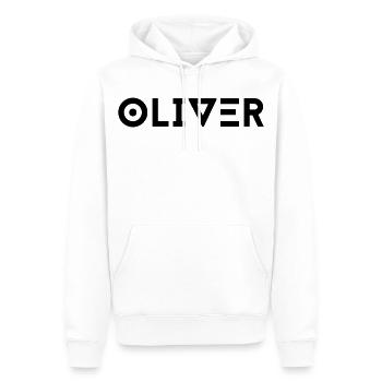 Prénom Oliver - Sweat à capuche Premium bio Homme - blanc - Devant - Nico (187cm)