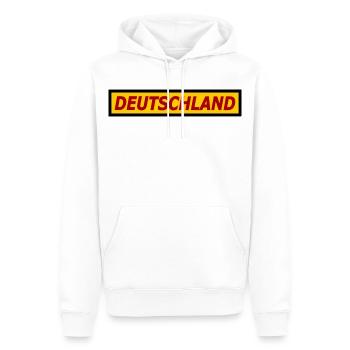 Deutschland Neon Retro Design - Männer Premium Bio Hoodie - Weiß - Vorne - Nico (187cm)