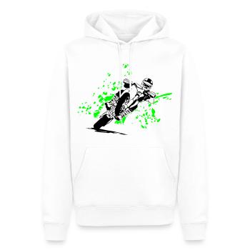 Supermoto Racing - Supermotard - Sweat à capuche Premium bio Homme - blanc - Devant - Nico (187cm)