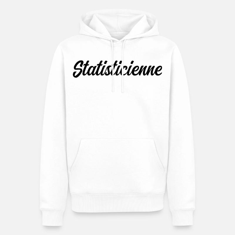 Statisticienne Analyse Données Mathématiques Pro - Sweat à capuche Premium bio Homme - blanc
