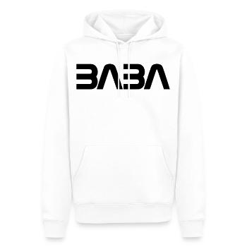 Lettrage BABA dans la conception de polices de la NASA - Sweat à capuche Premium bio Homme - blanc - Devant - Nico (187cm)
