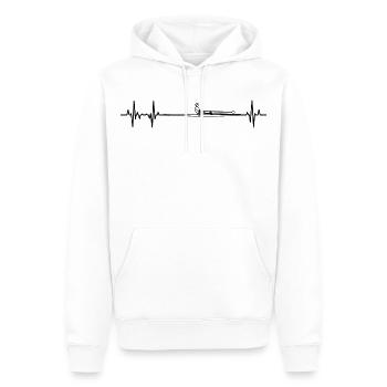 Ruderboot EKG Herzlinie - Männer Premium Bio Hoodie - Weiß - Vorne - Nico (187cm)