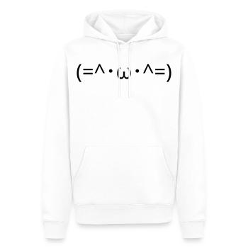 Chats Émote (=^・ω・^=) Chat mignon Kaomoji - Sweat à capuche Premium bio Homme - blanc - Devant - Nico (187cm)