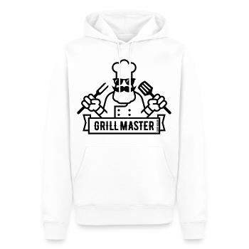 Grill Master (Grillen / Barbecue / BBQ / 1C) - Männer Premium Bio Hoodie - Weiß - Vorne - Nico (187cm)