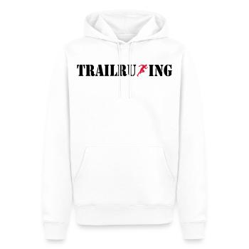 TRAILRUNNING - Männer Premium Bio Hoodie - Weiß - Vorne - Nico (187cm)