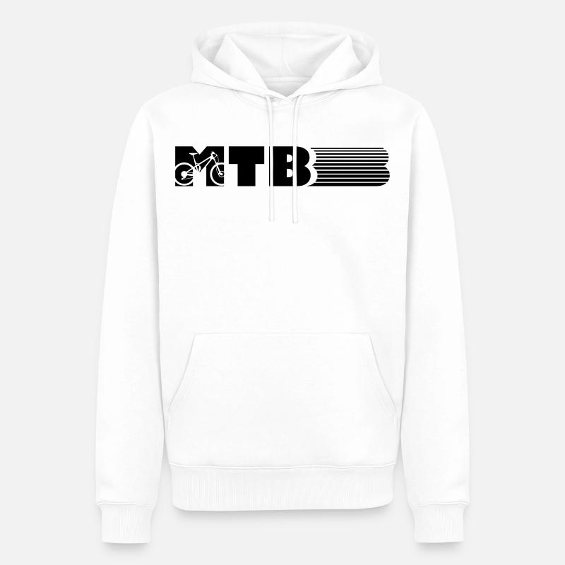 VTT design - Sweat à capuche Premium bio Homme - blanc