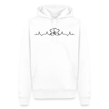 Heartbeat, deux coeurs à l'infini - Sweat à capuche Premium bio Homme - blanc - Devant - Nico (187cm)