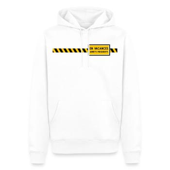 En vacances arrêts frequents Humour - Sweat à capuche Premium bio Homme - blanc - Devant - Nico (187cm)