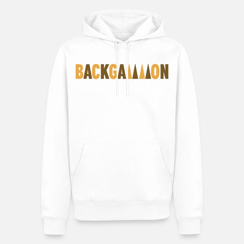 backgammon - Sweat à capuche Premium bio Homme - blanc