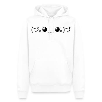 Umarmung Emoticon (づ｡◕‿‿◕｡)づ Knuddel - Männer Premium Bio Hoodie - Weiß - Vorne - Nico (187cm)
