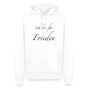 ich bin für den Frieden - Männer Premium Bio Hoodie - Weiß - Vorne - Nico (187cm)