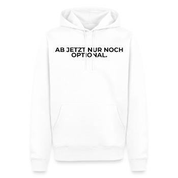 Ab jetzt nur noch optional – Spruch - Männer Premium Bio Hoodie - Weiß - Vorne - Nico (187cm)