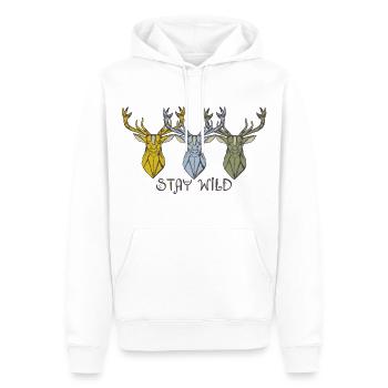 cerf - Sweat à capuche Premium bio Homme - blanc - Devant - Nico (187cm)