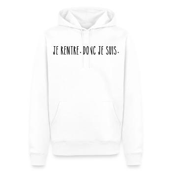 Je Rentre Donc Je Suis - Humour Casanier - Sweat à capuche Premium bio Homme - blanc - Devant - Nico (187cm)