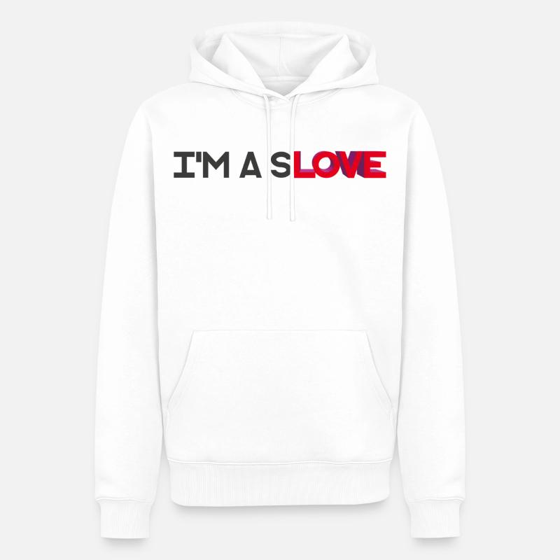 I'M A SLOVE - let's talk - Sweat à capuche Premium bio Homme - blanc