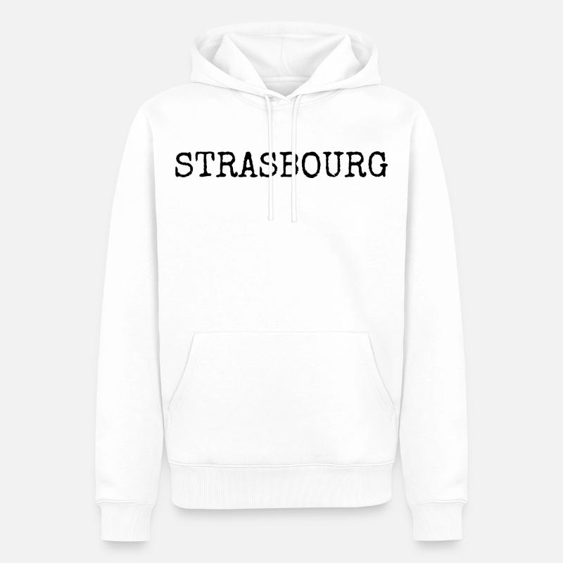 Strasbourg - Sweat à capuche Premium bio Homme - blanc